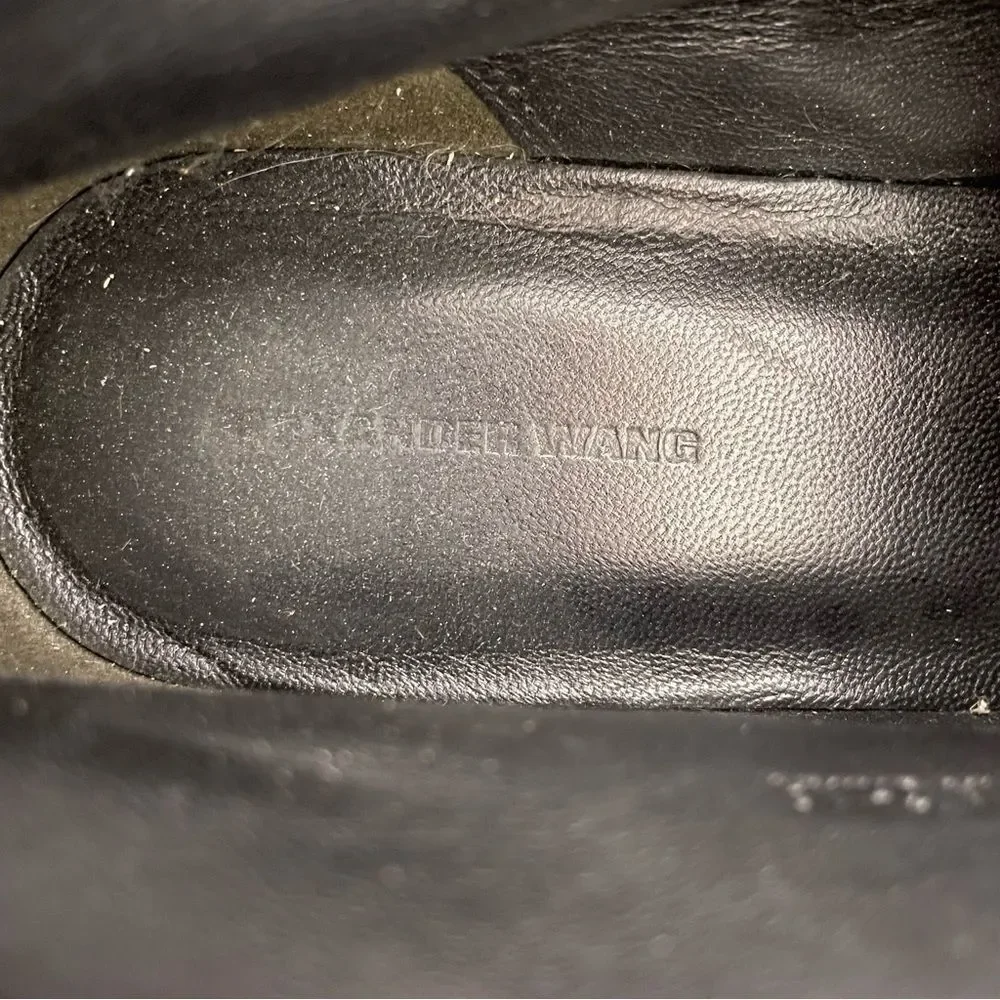 Alexander Wang Black Leather Lace‎ Up Low Boot Shoes size 37